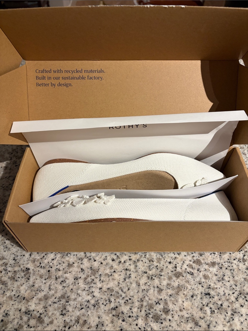 Women’s Rothys White Floral Pointed Toe Flats - Picture 3 of 4